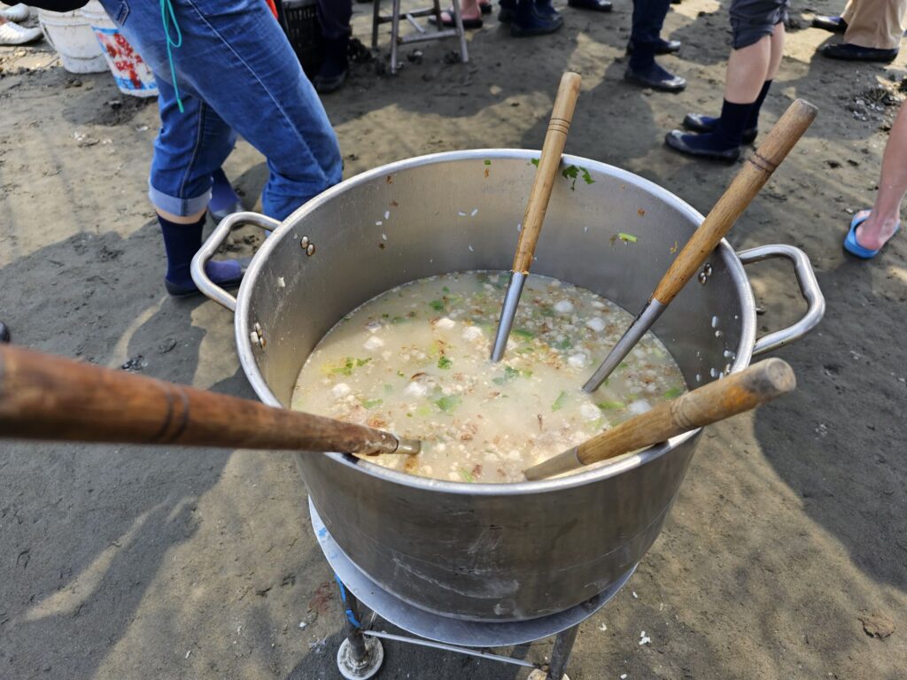 Best Hot Clam porridge ever. If the boys asked for extra servings