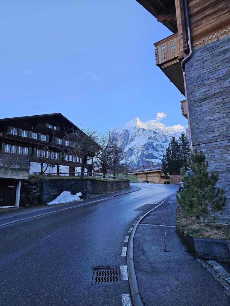 Street outside Hotel Glacier Grindelwald